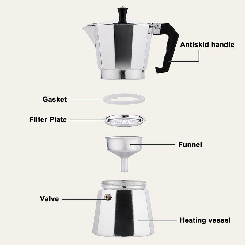 Stovetop Espresso Maker 3 Cups Pot Coffee Maker