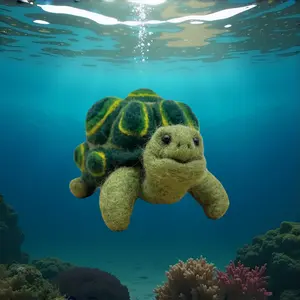 THINKTHINGS Tortoise Needle Felting Wool Kit Starter Set for Beginners DIY Needlework Craft Supplies Unfinished Wool Felt Craft Kit Creative Crafting Turtle Doll