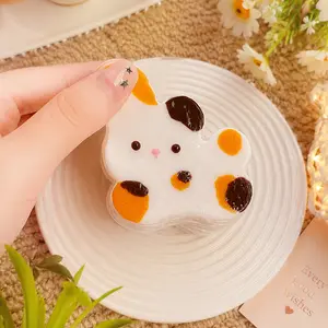Layered Calico Bunny Squishy - Handmade Food-Grade Silicone Squeeze Toy, Premium Adult Desk Stress Relief Fidget Toy