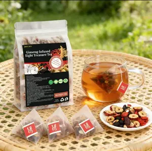 Natural Organic Herbal Ginseng 5-Treasure Beverage Tea Bags – Blended with Goji, Jujube, Lotus Seeds & Longan for Relaxation, Stress Relief, Daily Wellness Gift Set