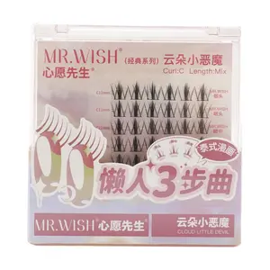 MR.WISH Cloud Devil False Eyelashes - New Upgrade, Wispy & Fluffy, Natural Look, Reusable Mink Lashes for Makeup