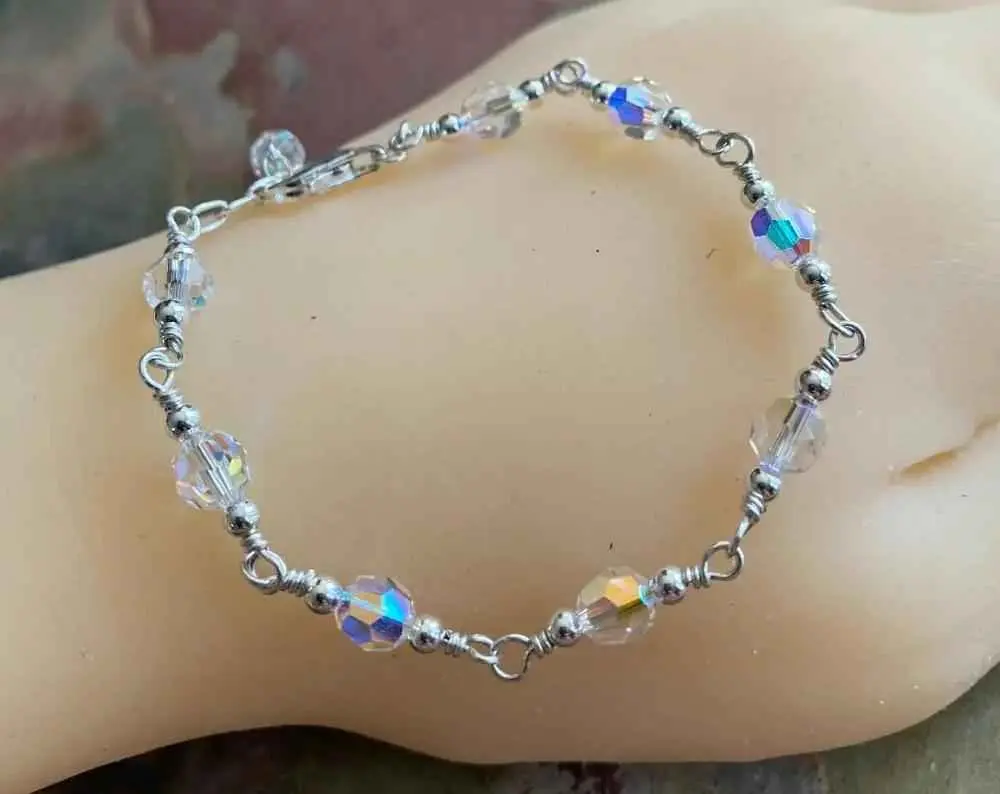 Swarovski 6 mm Crystal Bracelet /Anklet in Sterling Silver