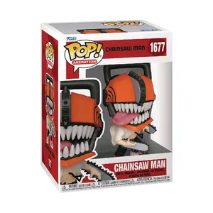 POP! Chainsaw Man 1677 Figure with Orange Headgear and Chainsaw Design