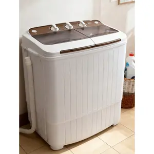 Portable Washer Machine With Spin Timer Function & Delay Start, Compact Laundry For Dorms,Apartments In Brown
