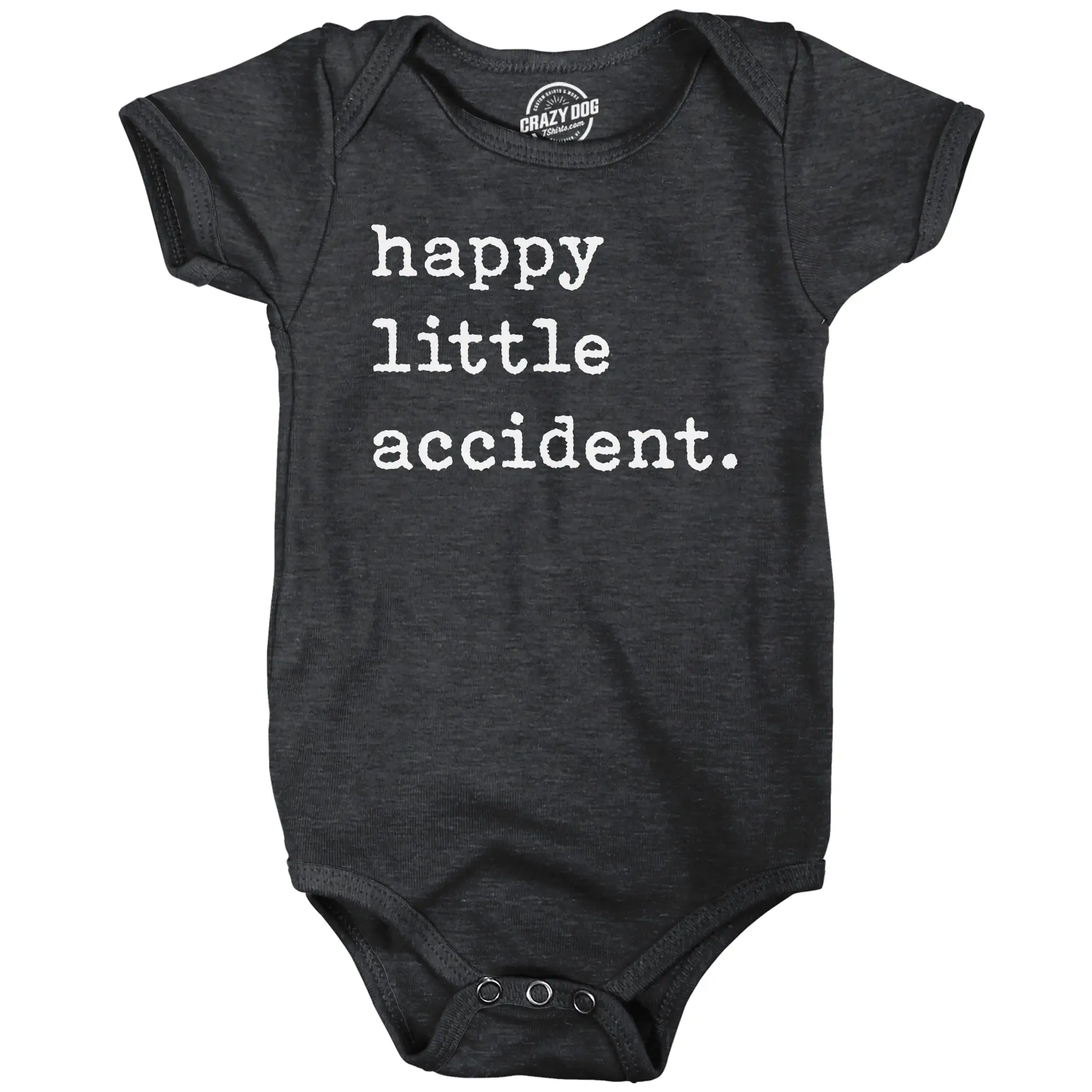 Happy Little Accident Baby Bodysuit Funny Sarcastic Graphic Novelty Jumper for Infants Funny Baby Onesies Funny Sarcastic Onesie Novelty Onesie Black -