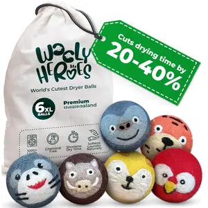 No More Dryer Sheets -  Dryer Balls - XL 6-Pack - Eco Dryer Balls - Dryer Balls Laundry  - Softens Laundry Naturally - Reduces Drying Time & Static - with Storage Bag