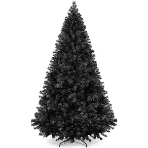 Best Choice Products Artificial Christmas Tree, Premium Unlit Pine Design, Dense Branches  w/Easy Assembly  - Black