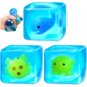 Adult Stress-Relief Soft Cube Fidget Toy (Random Selection) — Glow-in-the-Dark Sensory Toy (Specially Designed for Children with Autism); Stress-Relief Squeeze Ball for Kids & Teens; Anxiety-Relieving Fidget Toy; Valentine's Day Gift for Children
