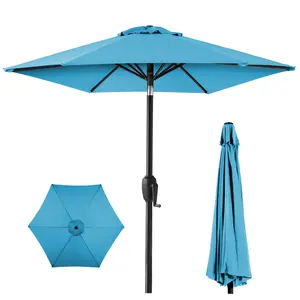 Best Choice Products 7.5ft Heavy-Duty Outdoor Market Patio Umbrella w/ Push Button Tilt, Easy Crank