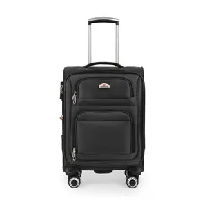 NEW YORK XPRESS Soft-sided 3-piece Luggage Set 20/26/30 inches Expandable Lightweight Durable with Dual Spinner Wheels & Combination Lock Black