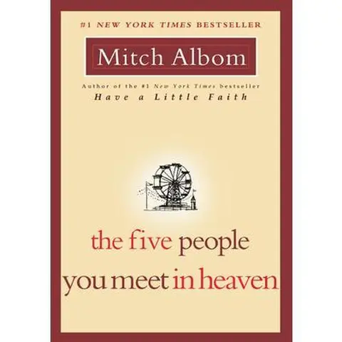 Used English Literature Book - The 5 People You Meet in Heaven by Mitch Albom (Paperback/Soft Cover, 208 Pages, 0.63lb, Grand Central Publishing), Bestseller Inspirational Modern Classic Fiction, Ideal for Birthday Gifting