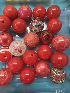 REDS 20mm 15qty Assorted acrylic Beads
