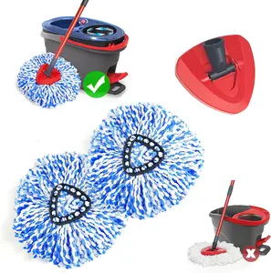 Mop Heads Replacements 2 Pack with Triangle Base for  RinseClean 2 Tank System, Microfiber Spin Mops Replace Refills for Deep Cleaning  Floors