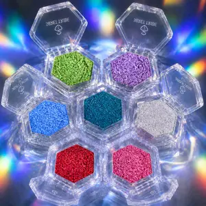 SECRET TRIBE single multi-chrome eyeshadows, sparkly shimmer glitter eyeshadow, iridescent shimmer,color-shifting, metallic iridescent shimmer shadow duochrome outdoorfun