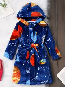 Boys’ Planet Flannel Robe — Soft and Warm Children’s Sleepwear