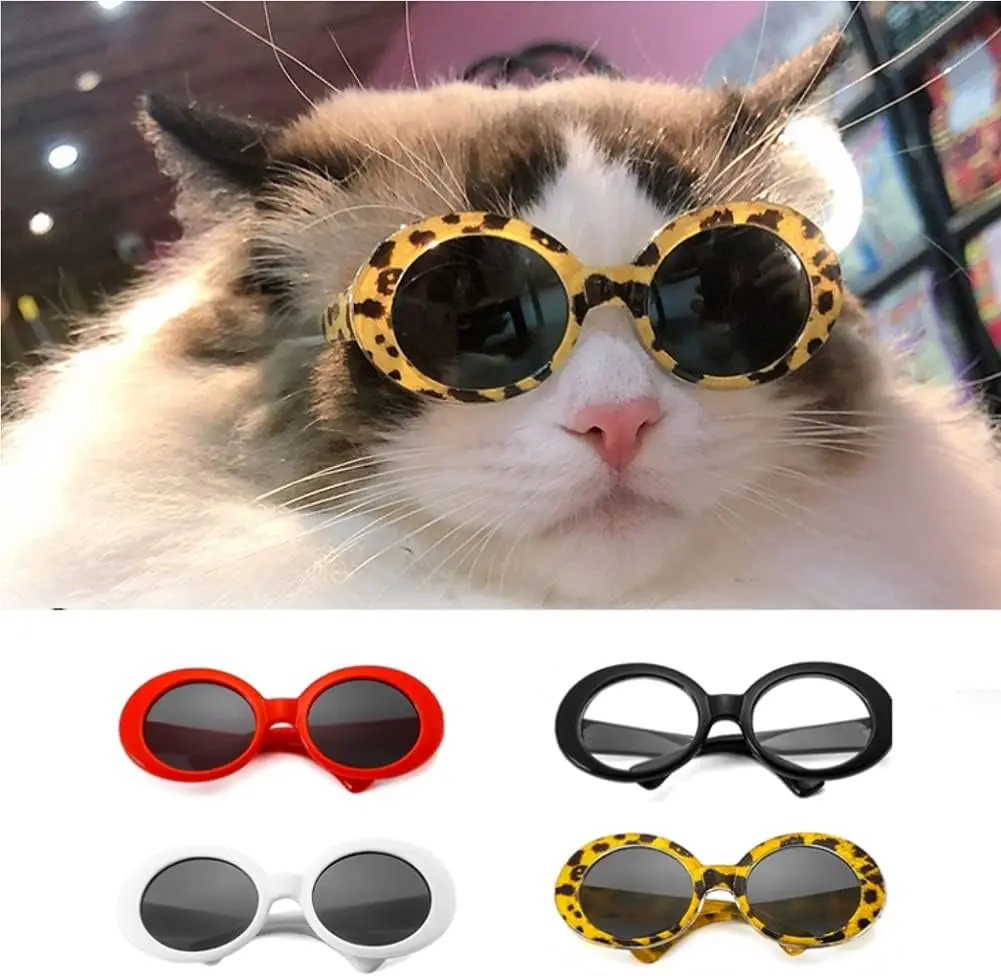 Pairs Funny Cute Dog Cat Fashion Sunglasses Alien Camo Retro Eye-wear Protection Puppy Cat Summer Beach Glasses Pet Photos Props for Small Dog Cat