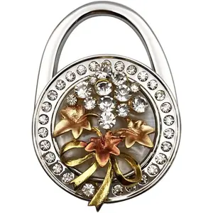 Beautiful Grape Style Premium Foldable Handbag Bag Purse Hanger Table Hook Holder (White)