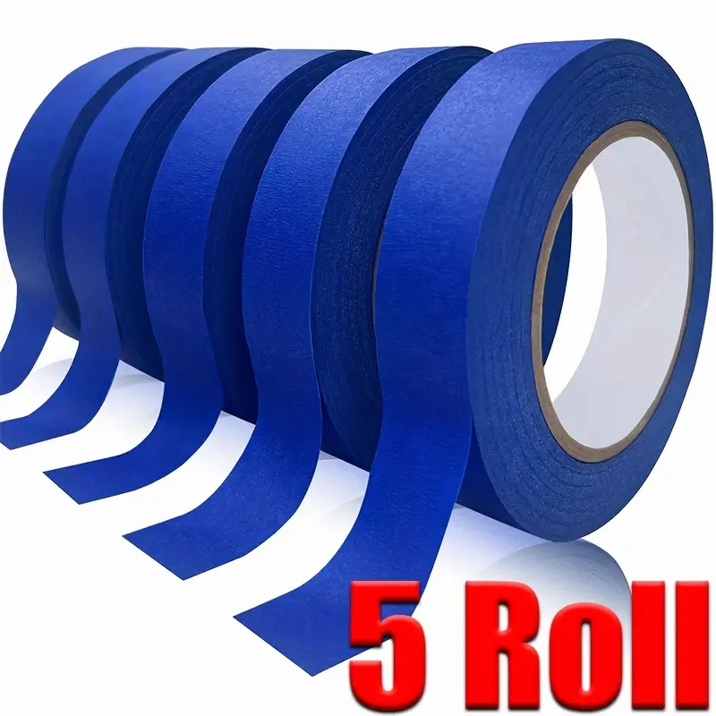 5-Roll Pack of Artistic Tape - 0.59 Inches Wide, 787 Inches Long, Blue High-quality Clean Release Tape, Suitable for Home and Office, Durable and Strong Adhesion, Precise Masking and Easy to Remove
