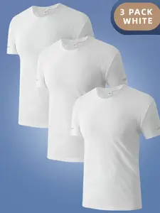 Men's Short Sleeve Sports Tee, Breathable Comfortable Round Neck T-shirt for Gym Workout Running, Casual Sportswear for Men