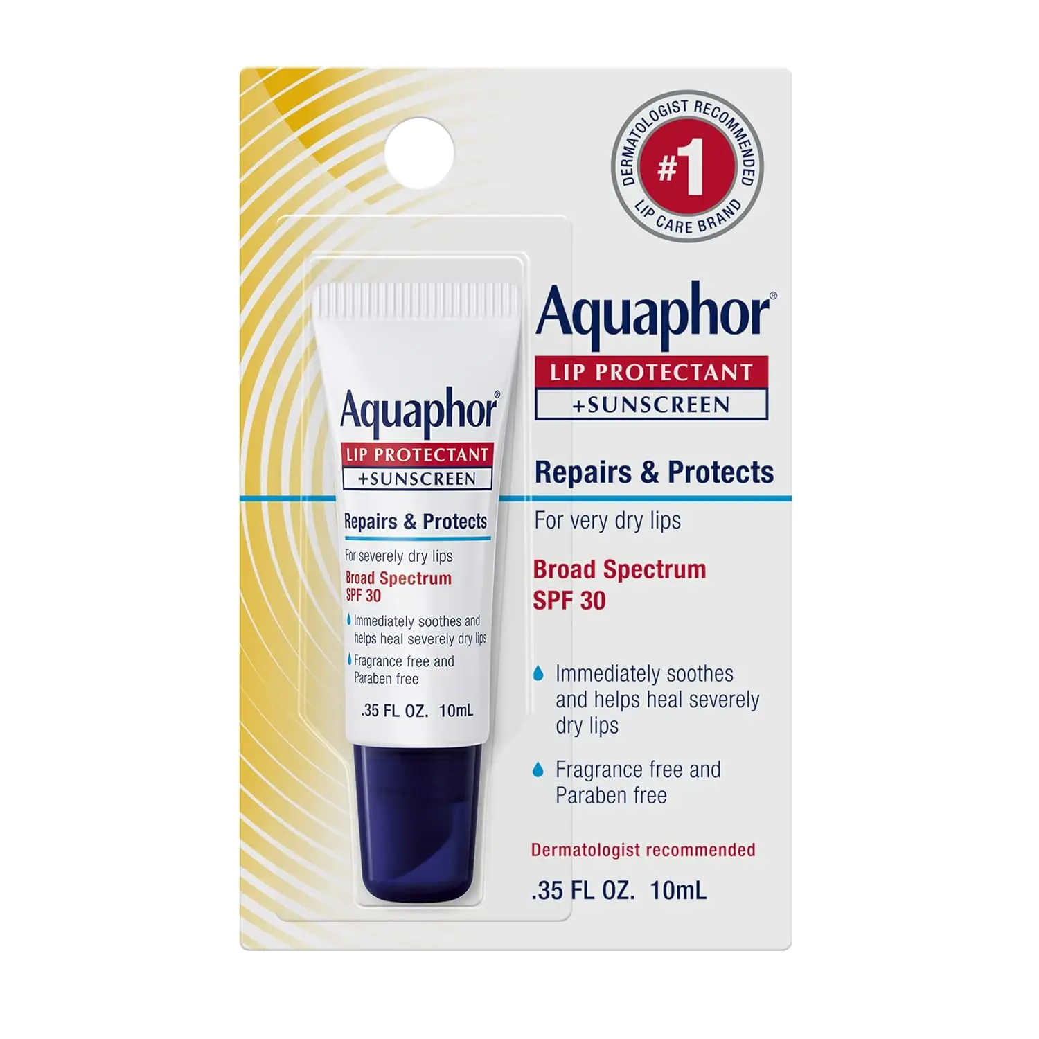 SPF 30 Moisturizing Lip Sunscreen Balm, Hydrating Lip Protectant Ointment for Sun Relief & Cracked Lips, 0.35 fl oz