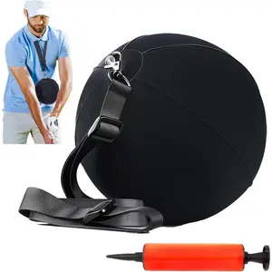 Golf training ball, intelligent golf swing trainer, inflatable swing training ball for golf training assistance, equipped with an air pump and adjustable lanyard, golf swing aid for beginners