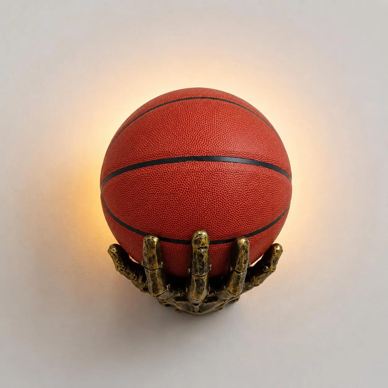 Terminator Hand Resin Durable Metal Decorative Statue Wall Mount - Basketball Holder, Soccer Ball Display Rack, 1-Pack Home Organizer for Aesthetic Unique Room Decorations