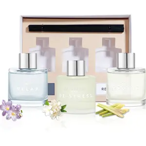 Three-Piece Unlit Waterless Aromatherapy Oil Diffuser Set, Luxe Minimalist Long-Lasting Scent, Eliminates Odors, Home Use for Bedroom, Living Room, Bathroom
