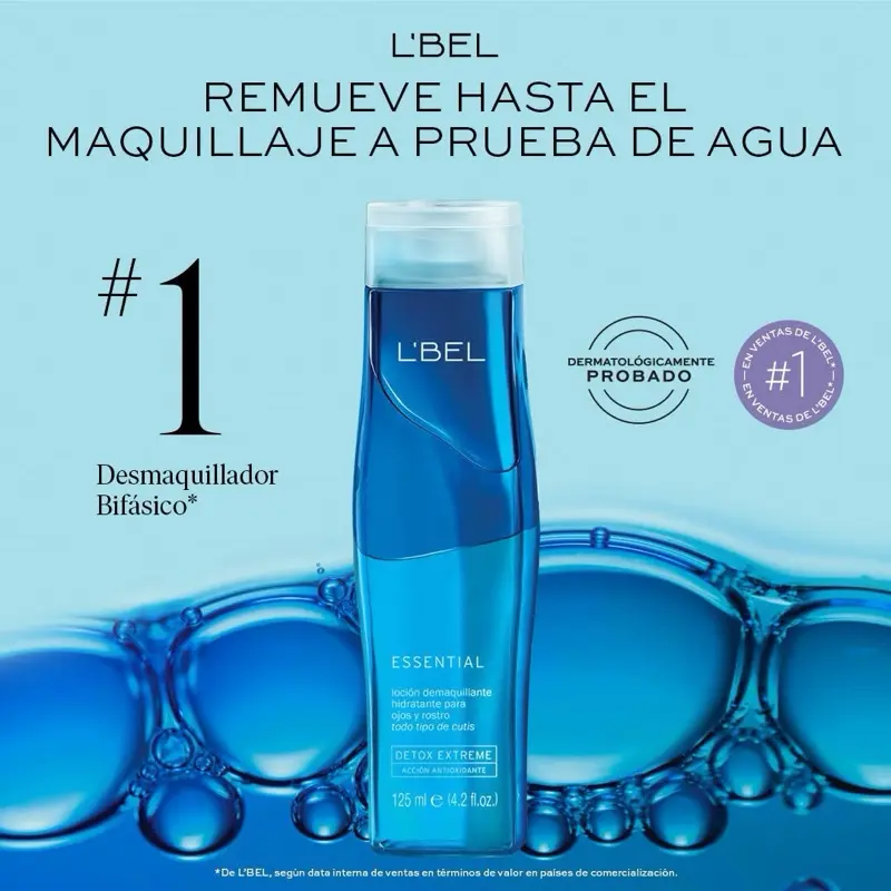 L'bel Essential Moisturizing Eye and Face Makeup Remover Lotion All Skin Types 125 ml (4.2 fl.oz)