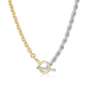 Mytys Double Twist Cable Chain Necklace for Women Layered Link Design Statement Jewelry Gift for Daily Wear Stylish and Versatile Accessory