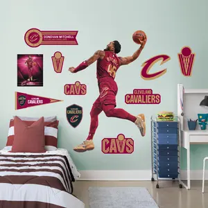 Donovan Mitchell Dunk - RealBig Collection - Official NBA - Cleveland Cavaliers - Reusable Vinyl Wall Decals