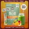 Salud 2-in-1 [Greens + Superfoods - Peach Mango] Daily Greens Drink Mix, Agua Fresca, Gut Health & Bloating Support, Probiotics & Prebiotics, Vegan, Non-GMO, Easy-to-Drink Greens Powder (15 Servings)