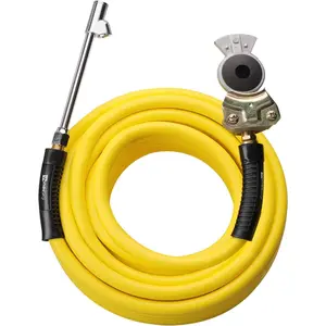 Truck Inflator Kit, 3/8''×50ft Hybrid Air Hose with 1/4''MNPT Endings, Universal Glad Hand & Chuck