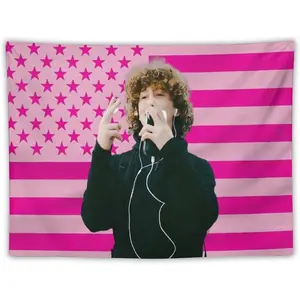 Nelson Celebrities and Decorative American Pink Flag Wall Hanging Funny Tapestry Tapestry Neumann Merchandise for Dorm Bedroom Decor for Fans Gift 30"x40"