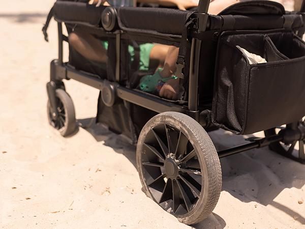 HARPPA Baby Stroller Wagon, All-Terrain Wagon Stroller for 2 with Canopy, Foldable 2 Kids Stroller, Wagon for Outdoor & Beach, Adjustable Handlebar, Parent Organizer, Travel System