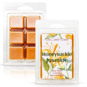 Honeysuckle Jasmine - Floral Honeysuckle & Jasmine Scented Melt- Maximum Scent Wax Cubes/Melts- 1 Pack -2 Ounces- 6 Cubes