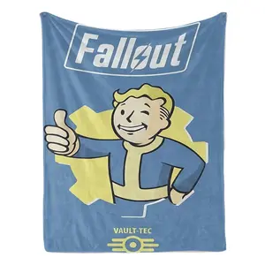 F-FalloutS Flannel Blanket, Anime Style Sofa Blanket, Sofa Decor, Soft and Comfortable, Bedding Blankets and Throwdowns