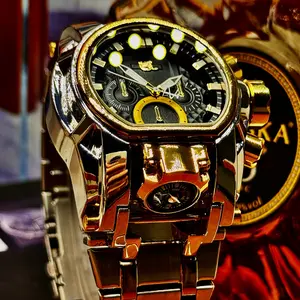 Men’s Quartz Watch with Guide Ball Display – Unique Shaped Punk Design Oversized Street Fashion Timepiece, Presented in a Stylish Gift Box.