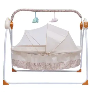 Baby Auto-Rocking Cradle Swing Seat with 5 Speeds, Musical Basket, Stand Baskets & Activity Center for 0-18 Months Infants