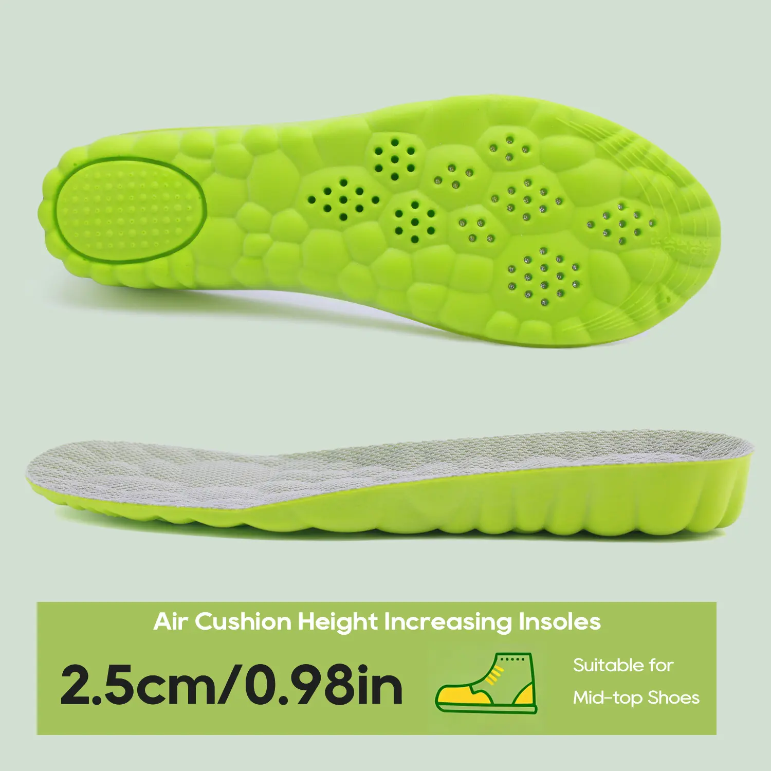 (2.5 cm / Grey Green / US 7)*3 pr.