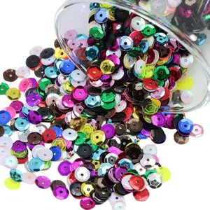 1400pcs Rainbow Cup Sequins 6mm, Mixed Color Round Embroidery Sequins, Decorative Pieces for Crafts, Christmas Balls, Weddings, DIY Art, Sewing, Dress Decoration
