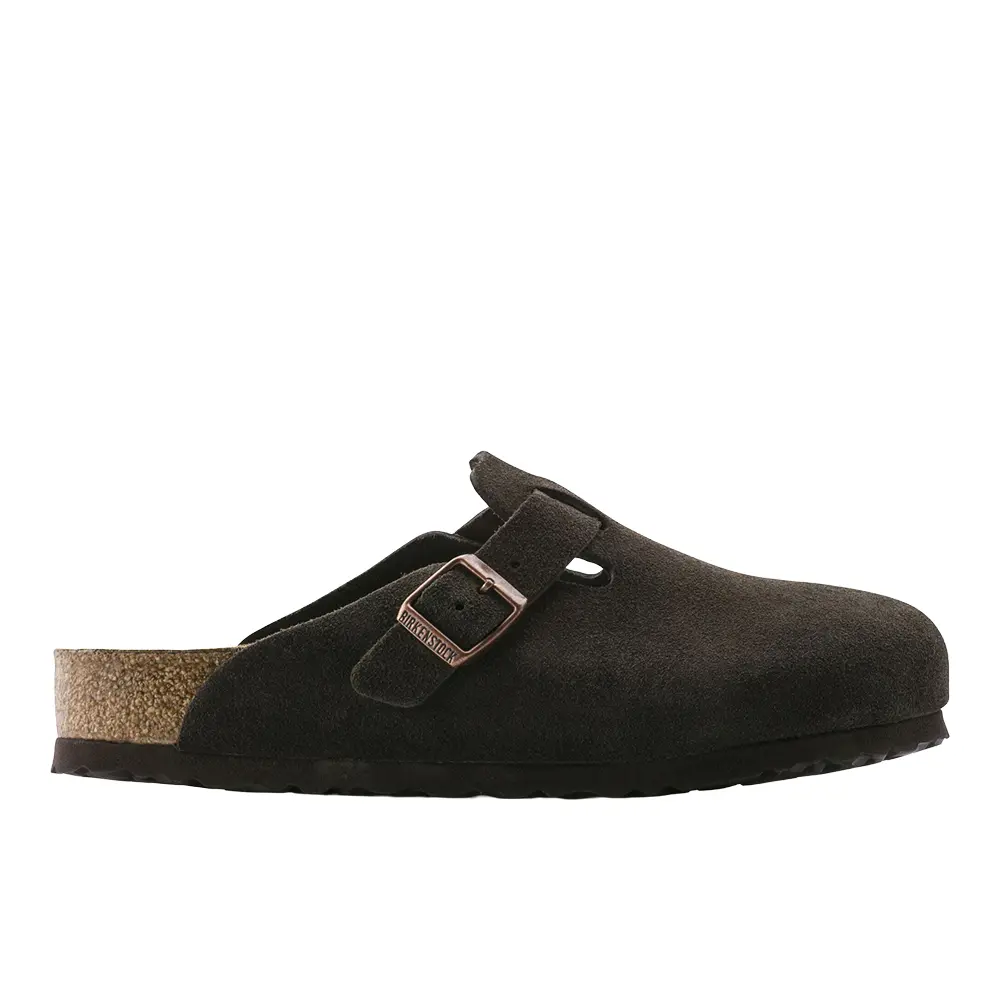 BIRKENSTOCK Mens Boston Soft Footbed Suede Leather Clogs Casual - Brown BIRKENSTOCK Mens Boston Soft Footbed Suede Leather Clogs Casual - Brown