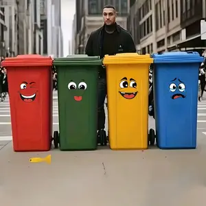 4 sheets/Set Cartoon Face Stickers, Wall Decal, Self-Adhesive, Plastic Surface Compatible,Removable, Home Decoration Suitable for Trash Can, Wall, Toilet Decor, Refrigerator, Glossy Finish, Fun Themed Decor & Walls Cover Up Ugliness, Decorative Sticker