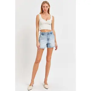 Light Wash High Rise Shorts