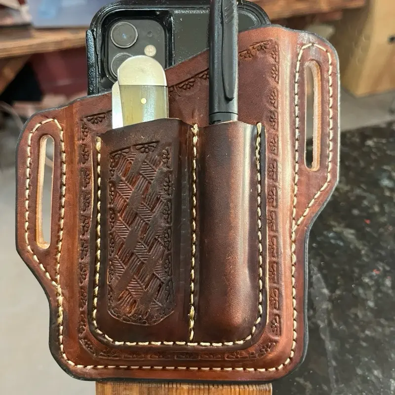 Universal Leather phone / trapper combo case