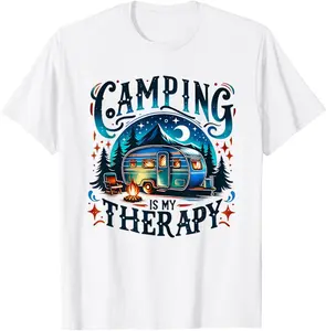 Camping Is My Therapy Camp Life Happy Camper Adventure T-Shirt