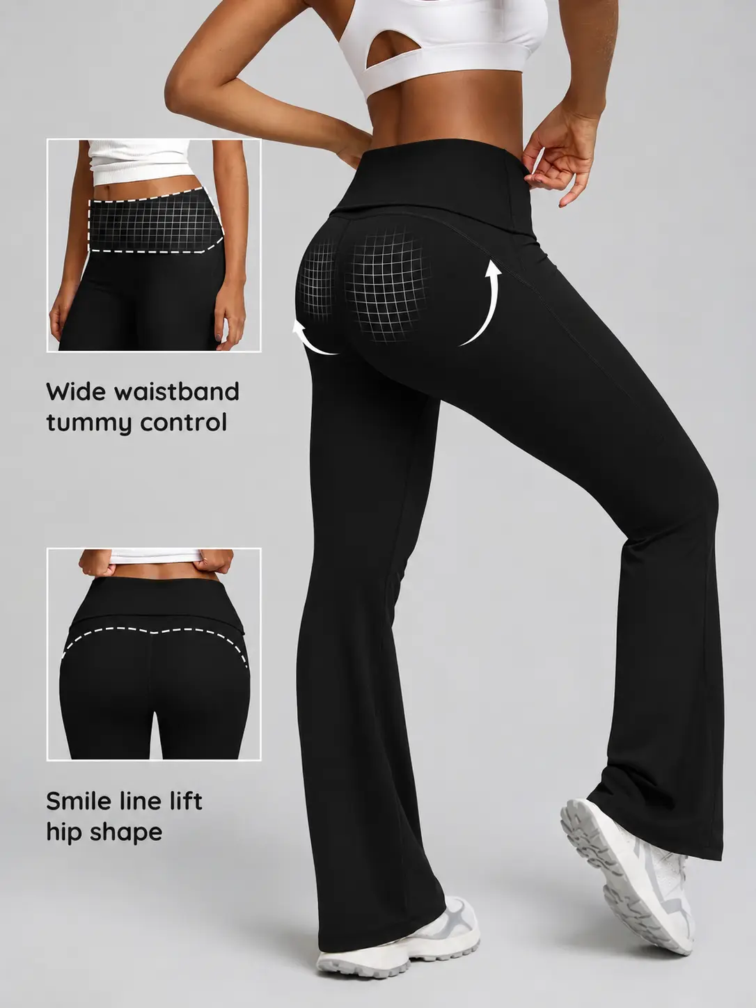 GLAMOUR HW 4-WAY STRETCH FOLD-OVER FLARE LEGGINGS