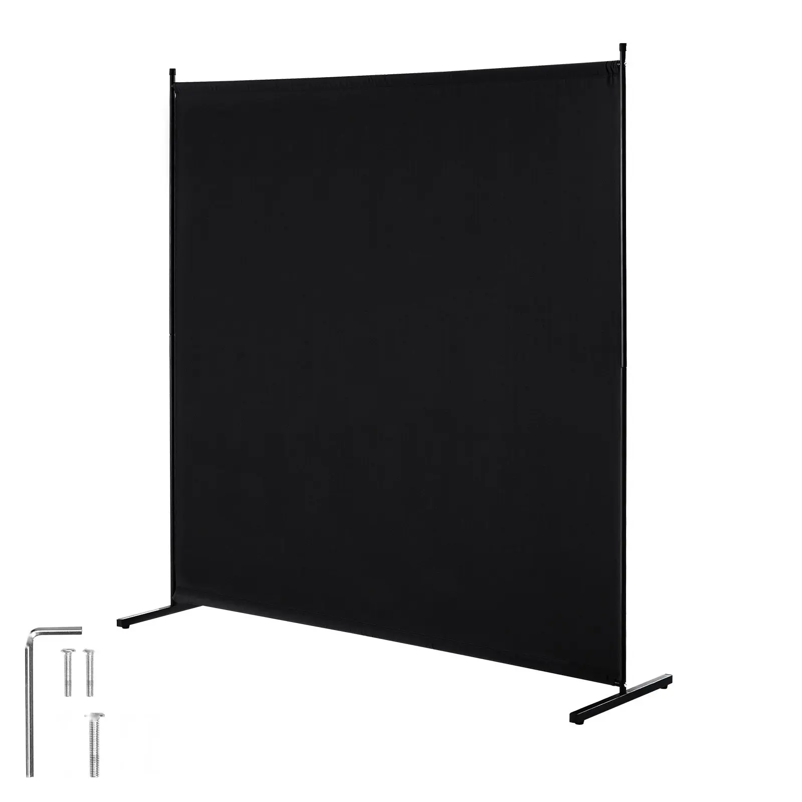 Room Divider Panel, Single Panel Privacy Screen, 6FT Indoor Freestanding Partition For Home Office Bedroom Living Room, Black, Durable Privacy Barrier For Space Separation, Easy Setup, Portable And Adjustable