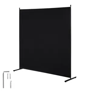 Room Divider Panel, Single Panel Privacy Screen, 6FT Indoor Freestanding Partition For Home Office Bedroom Living Room, Black, Durable Privacy Barrier For Space Separation, Easy Setup, Portable And Adjustable
