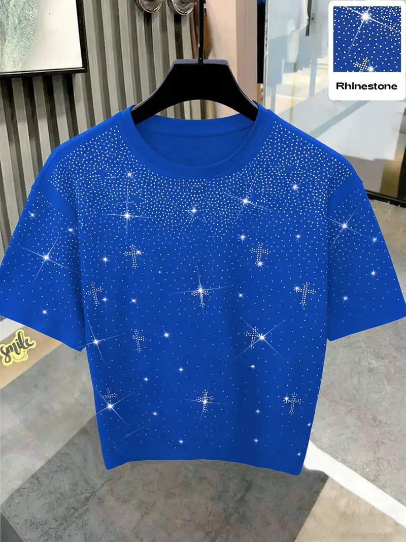 Y2k Rhinestone tee shirt - TikTok Shop