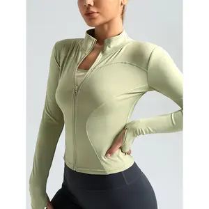 Women's Sportswear Ultra-Thin Fitness Jacket Full Zipper Design European Size Suitable for Running Gym Yoga